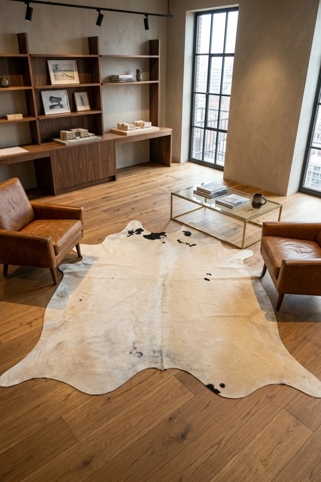 Audrey Black and white Cowhide Rug 8'10" L X 7' W