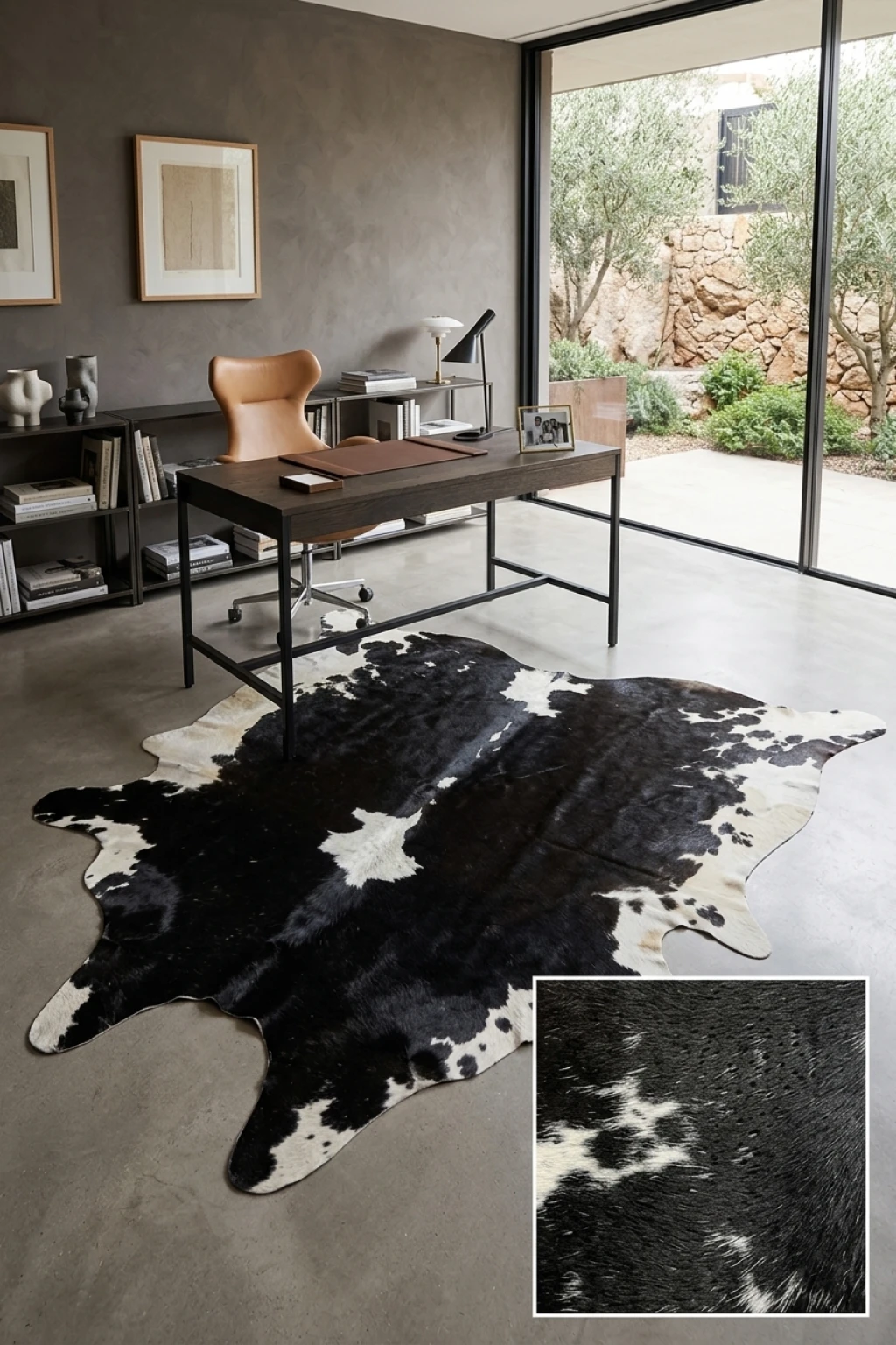 Heritage Tricolor Cowhide Rug 7'8" L X 7'6" W