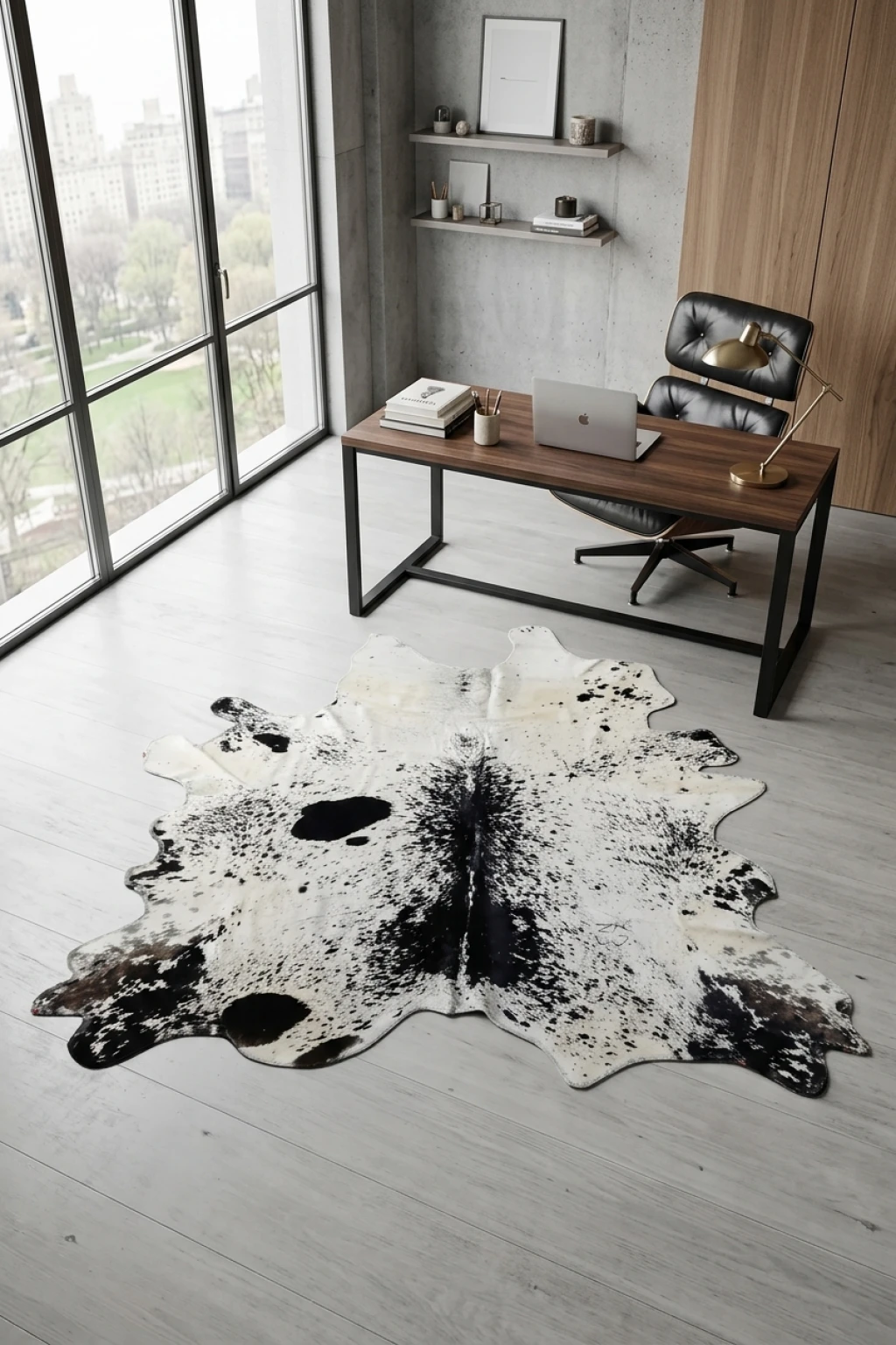 Lazlo Black Speckled Cowhide Rug 8' L X 7'2" W