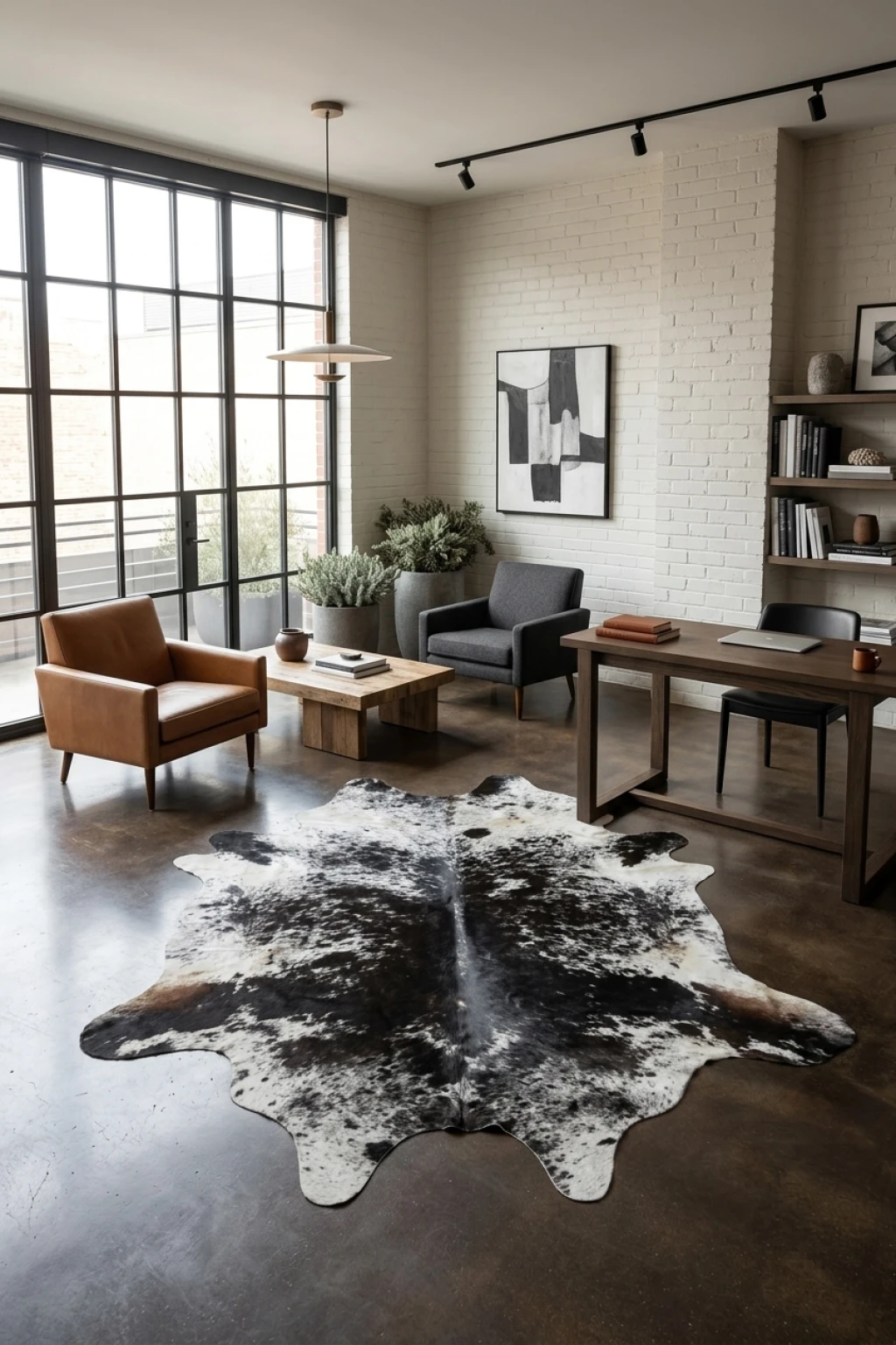 Lazlo Black Speckled Cowhide Rug 7'9" L X 6'9" W