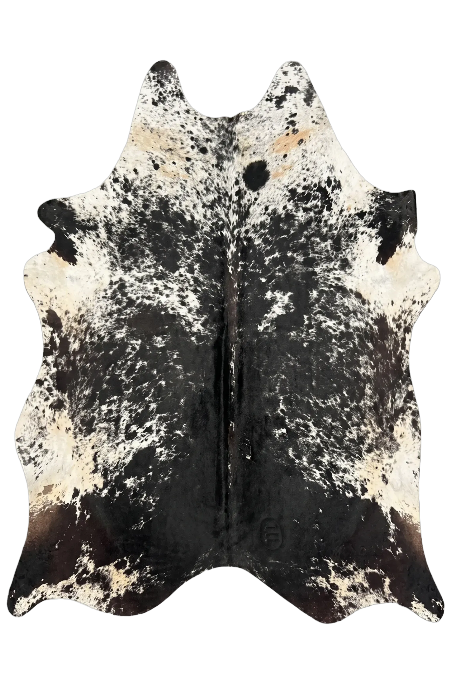 Lazlo Black Speckled Cowhide Rug 7'9" L X 6'9" W