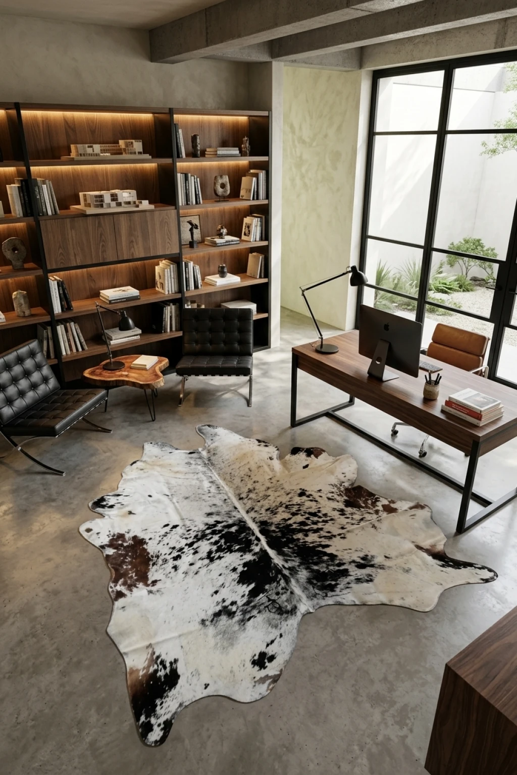 Lazlo Black Speckled Cowhide Rug 7'5" L X 6'6" W