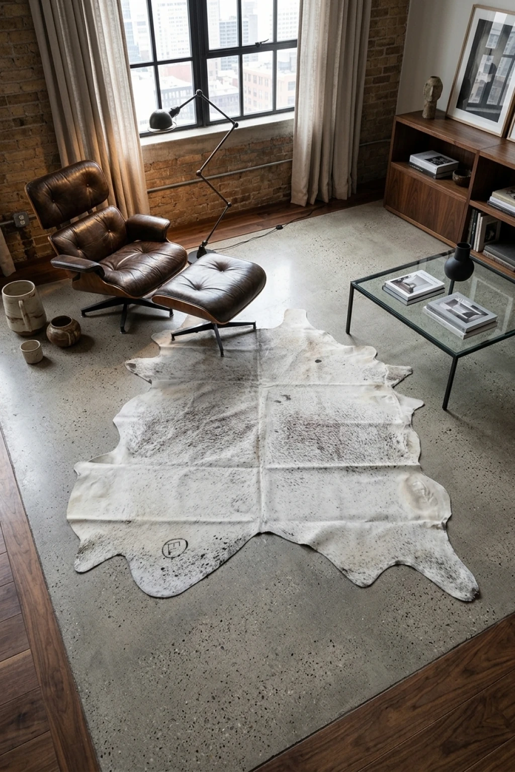 Frances Brown Speckled Cowhide Rug 7'10" L X 5'10" W