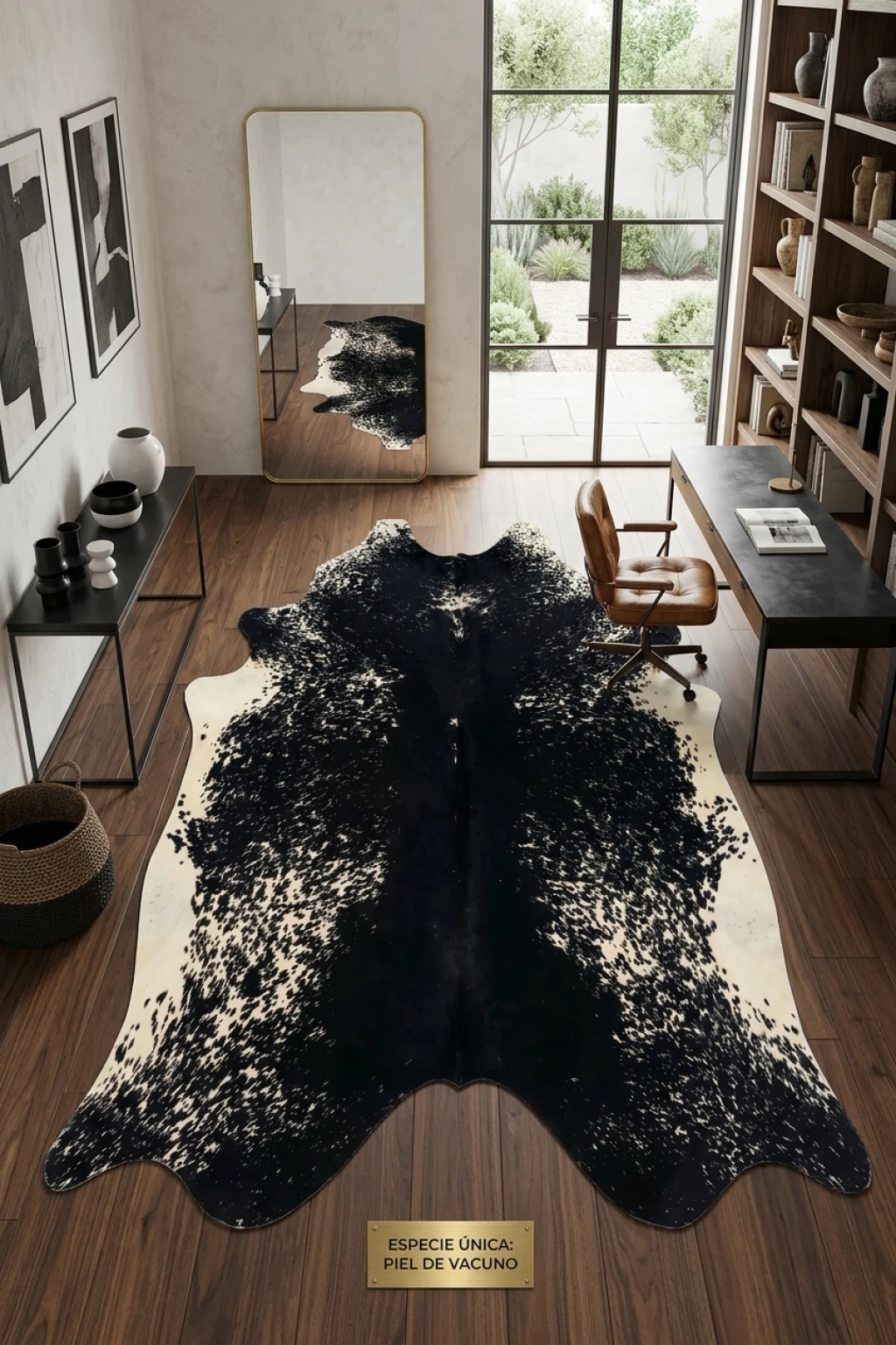 Lazlo Black Speckled Cowhide Rug 8'2" L X 7' W