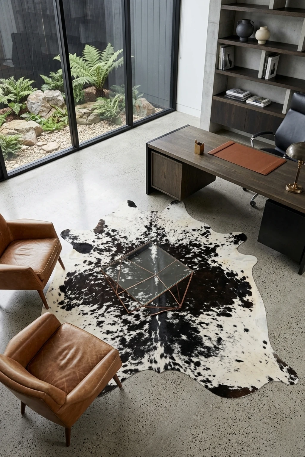 Lazlo Black Speckled Cowhide Rug 7'11" L X 5'10" W