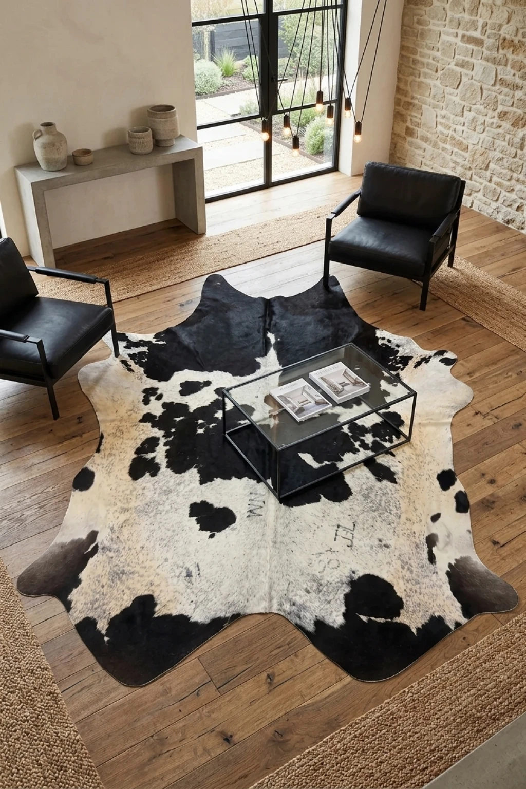 Heritage Tricolor Cowhide Rug 8'8" L X 7'7" W