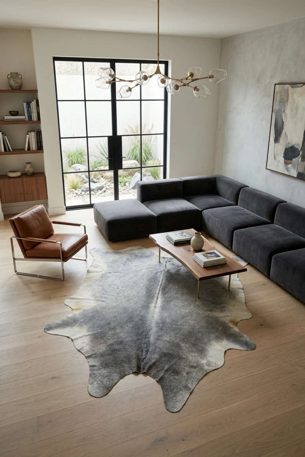 Audrey Black and white Cowhide Rug 7'11" L X 6'8" W
