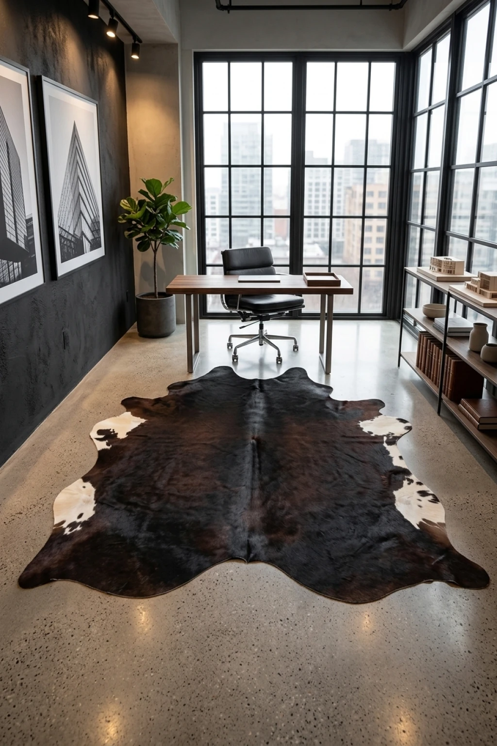 Heritage Tricolor Cowhide Rug 7'4" L X 5'11" W