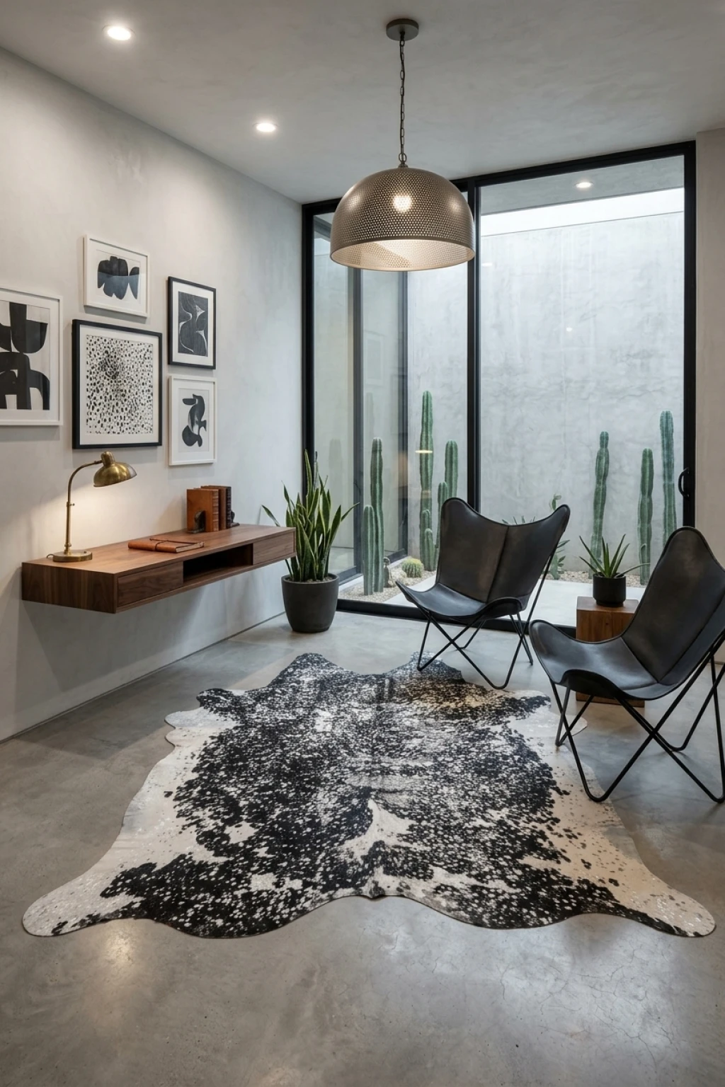 Luma Metallic Silver Cowhide Rug 7'3" L X 6'9" W