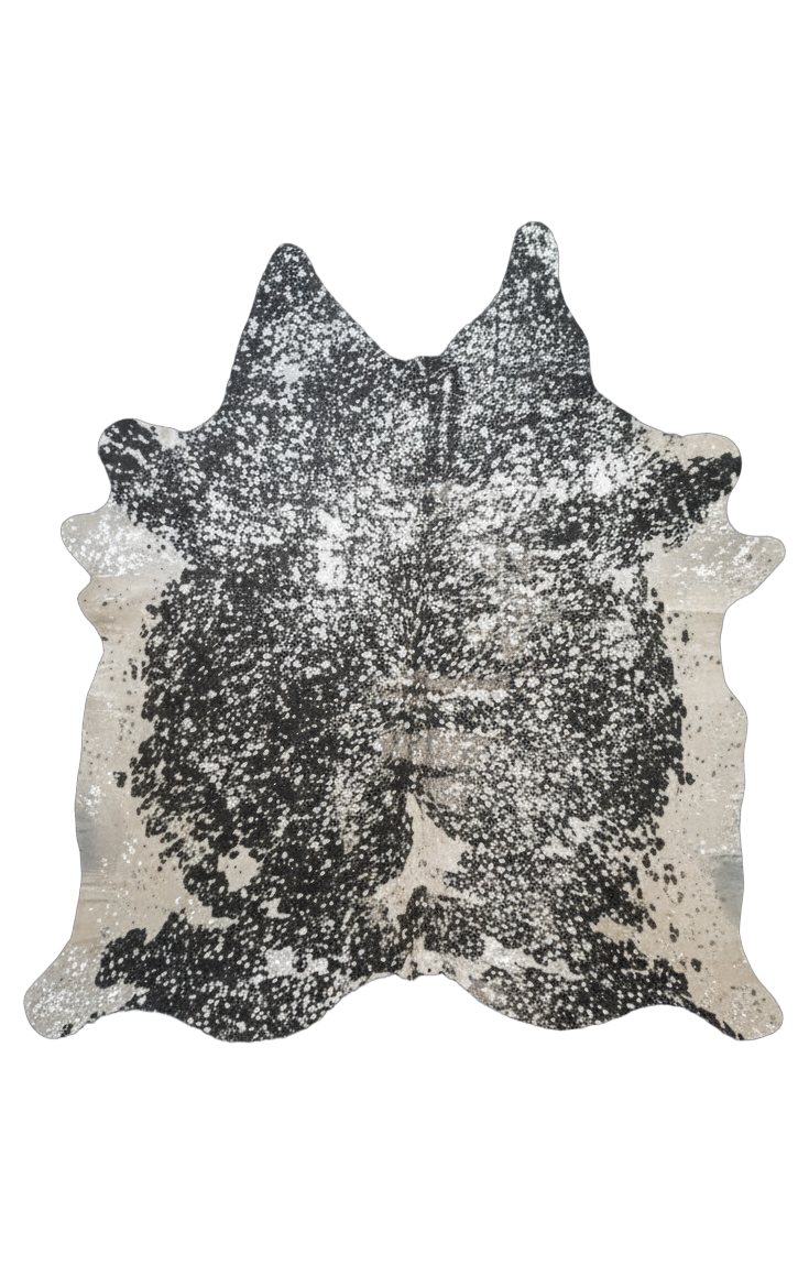 Luma Metallic Silver Cowhide Rug 7'3" L X 6'9" W