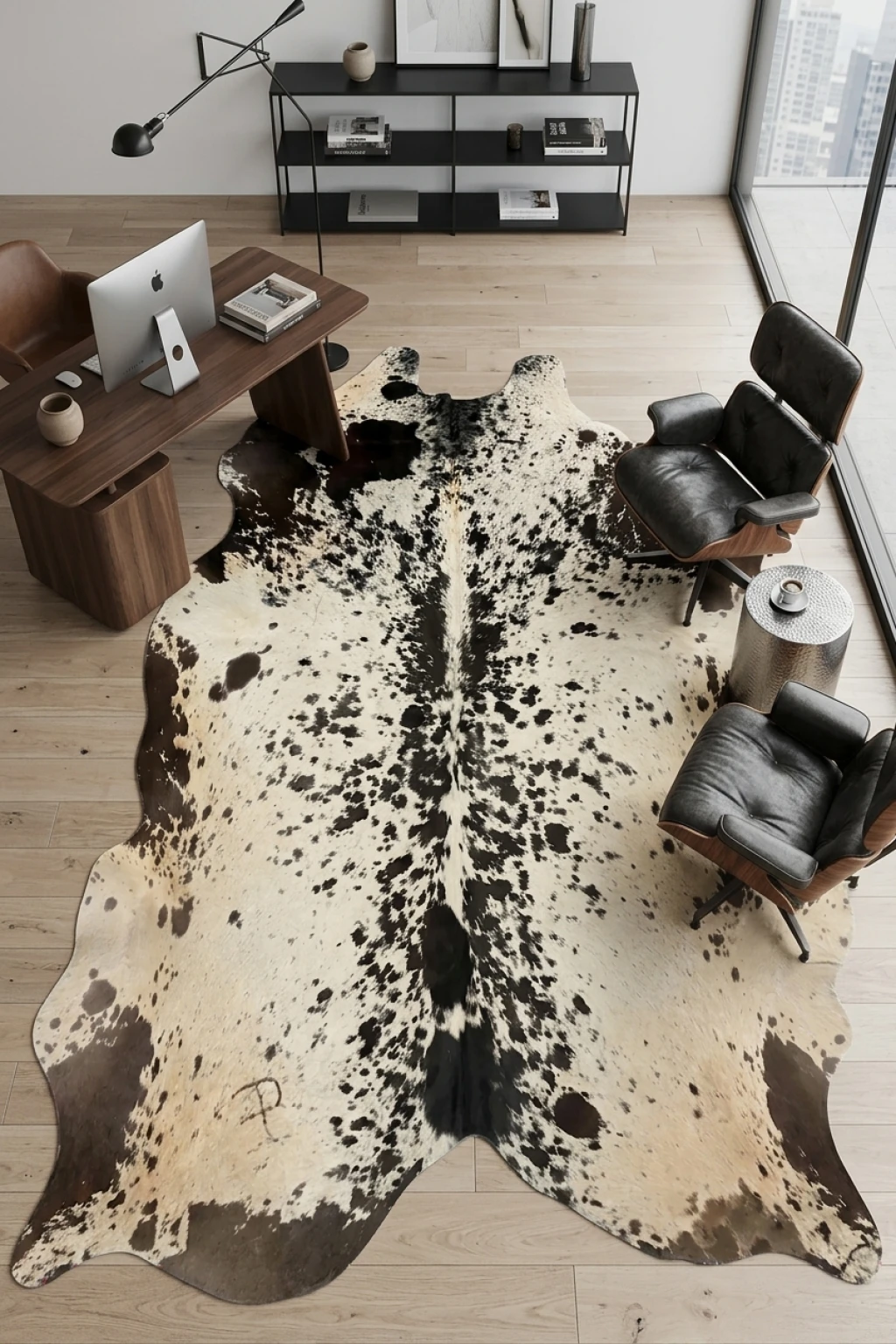 Frances Brown Speckled Cowhide Rug 8'5" L X 6'11" W