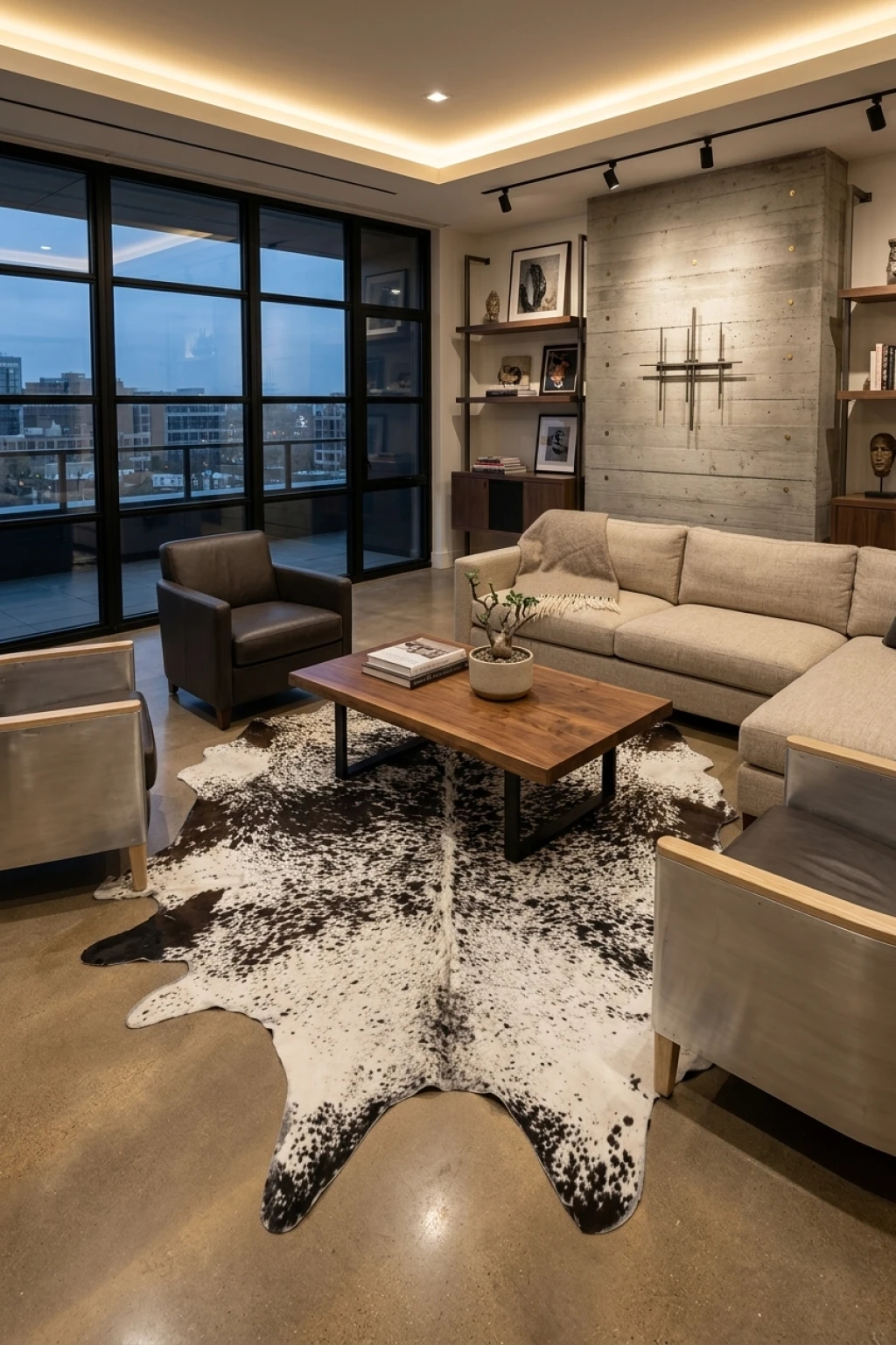 Frances Brown Speckled Cowhide Rug 7'8" L X 6'3" W