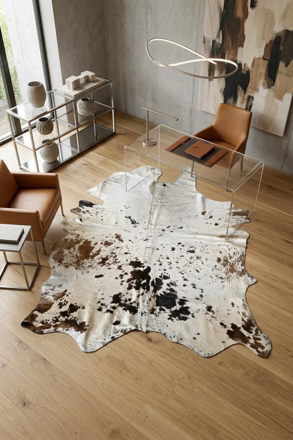 Frances Brown Speckled Cowhide Rug 8'5" L X 6'9" W