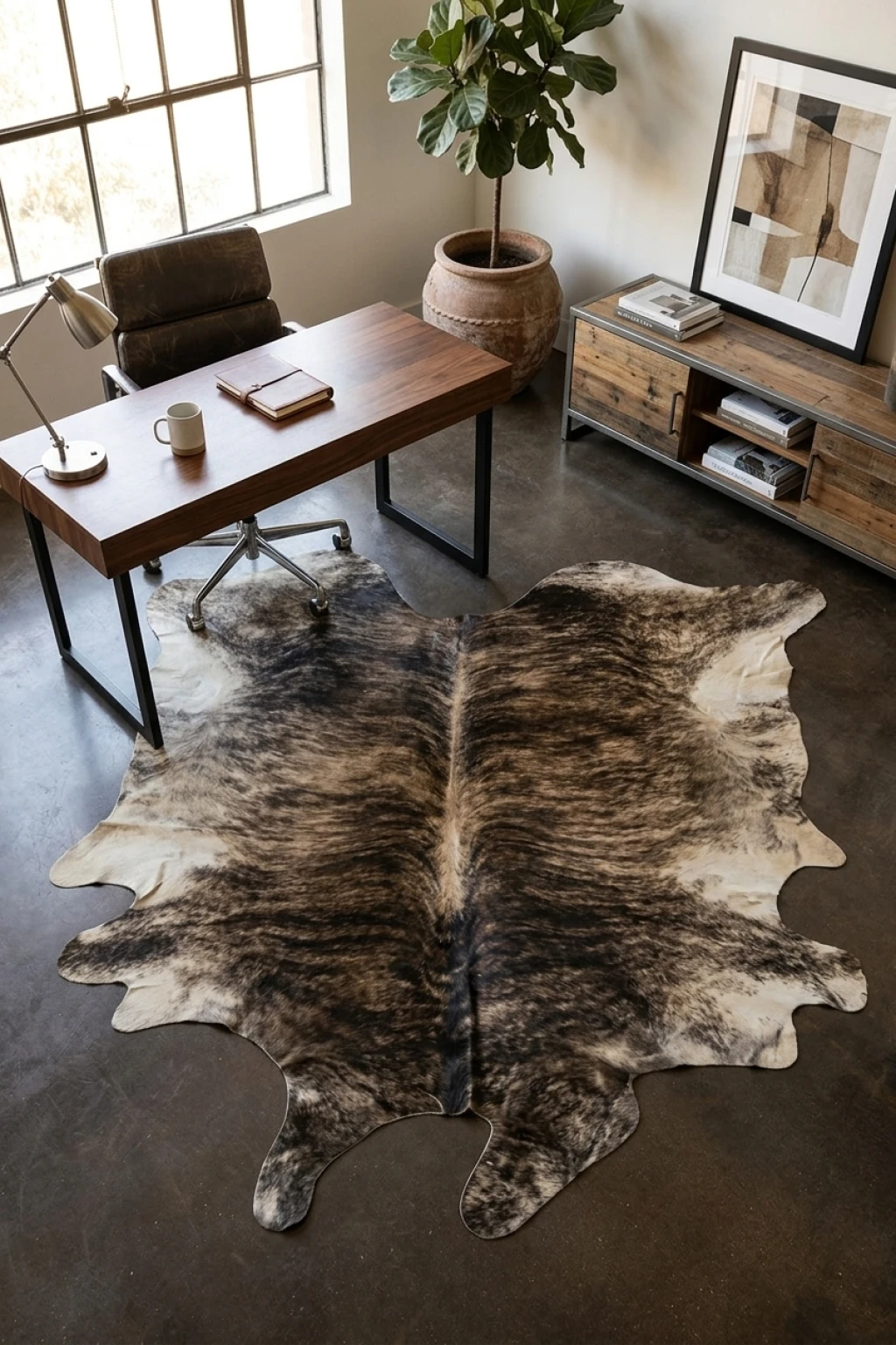  Brindle Cowhide Rug 7'8" L X 5'10" W
