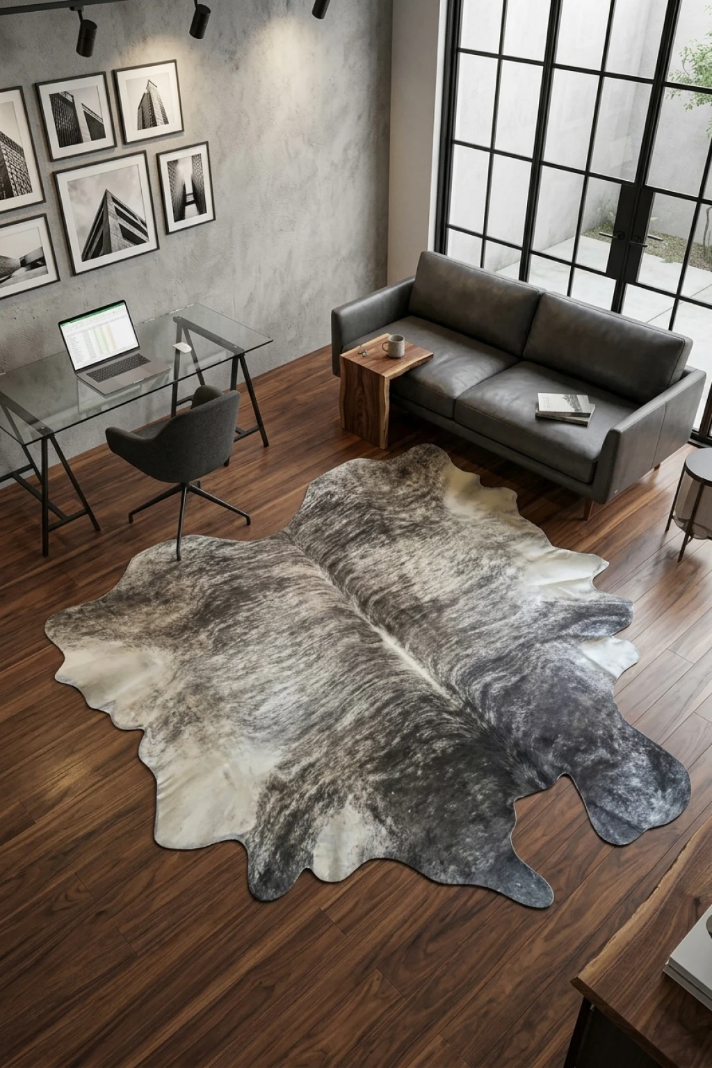  Brindle Cowhide Rug 7'7" L X 6'4" W