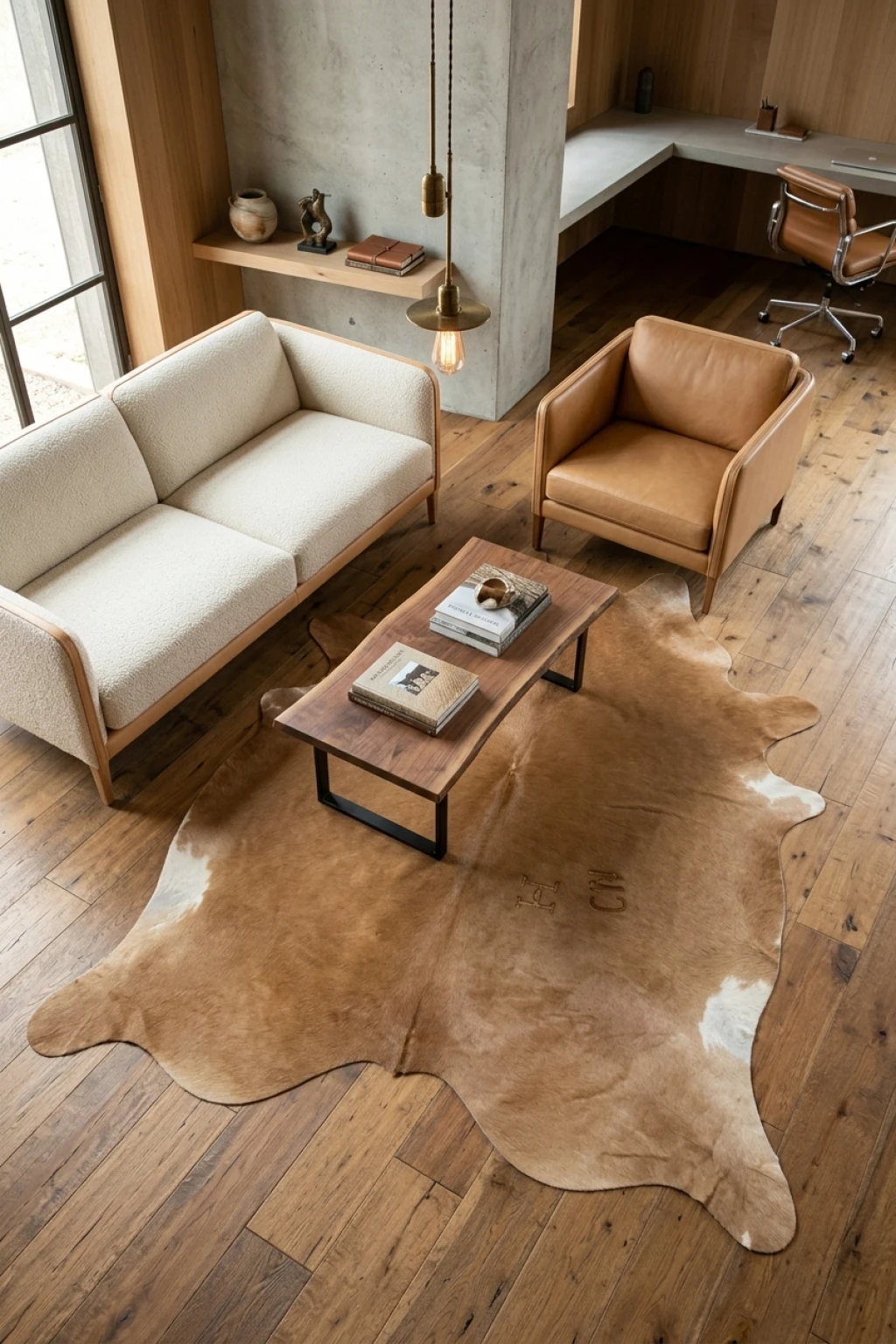 Lauren Browns Cowhide Rug 8'7" L X 7'2" W
