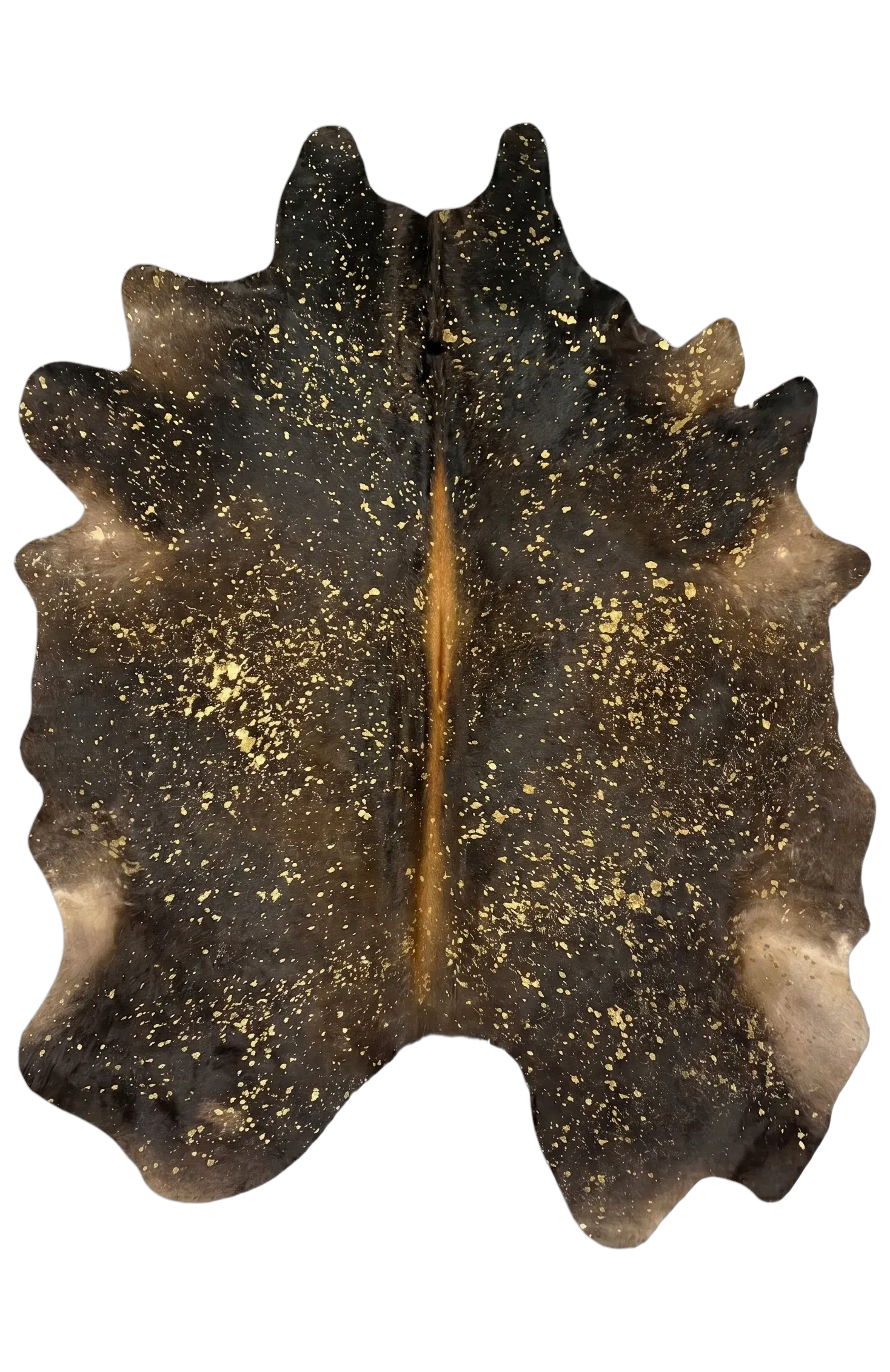 Luma Metallic Gold Cowhide Rug 8'8" L X 6'4" W