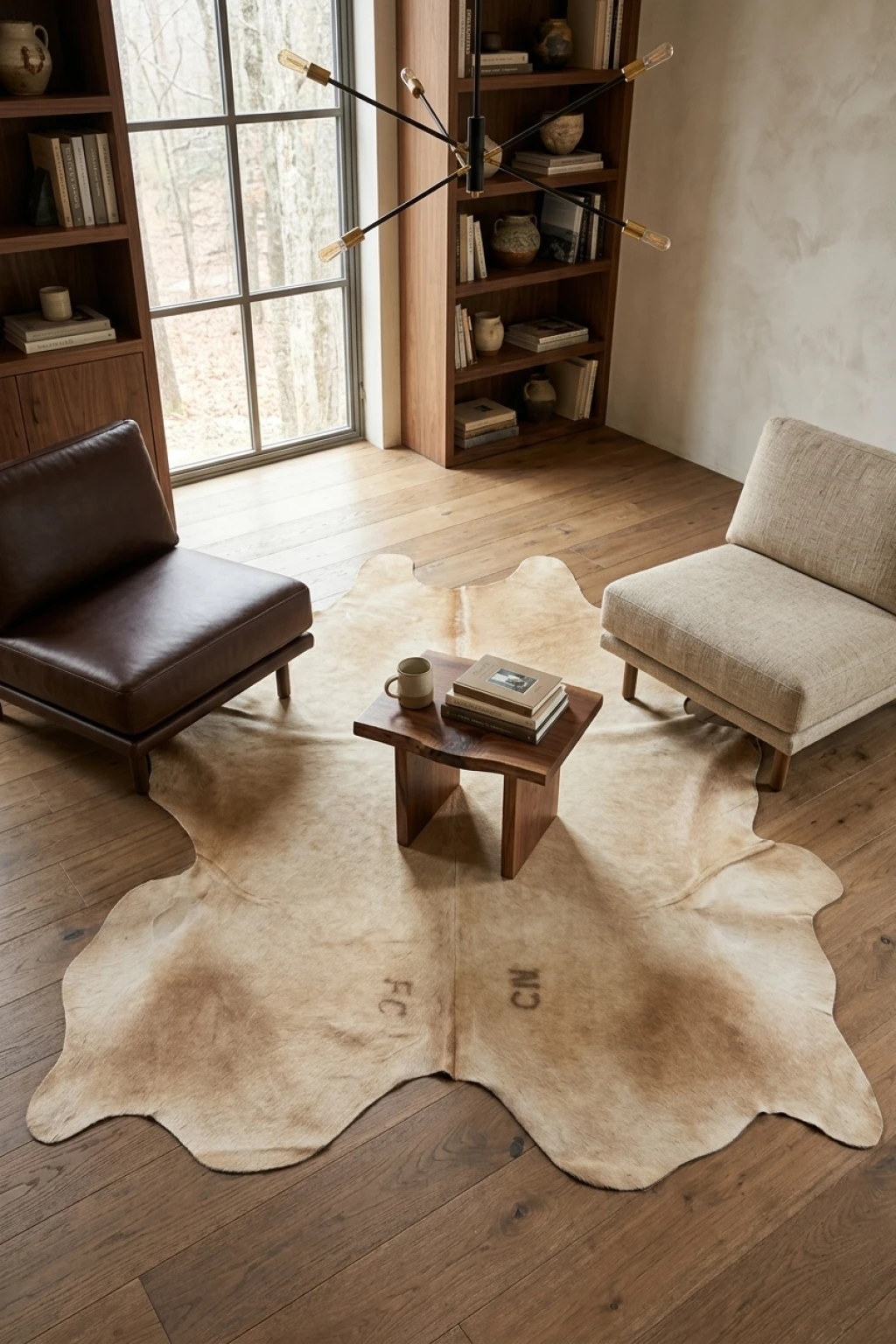 Madeleine Beige and White Cowhide Rug 8'4" L X 7' W
