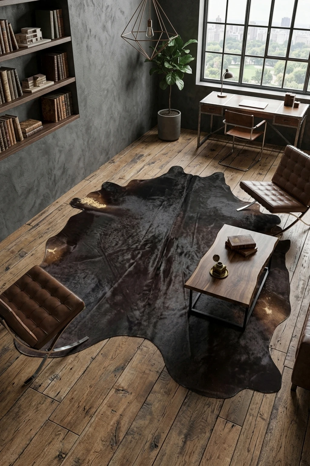 Lauren Browns Cowhide Rug 7'7" L X 6'10" W